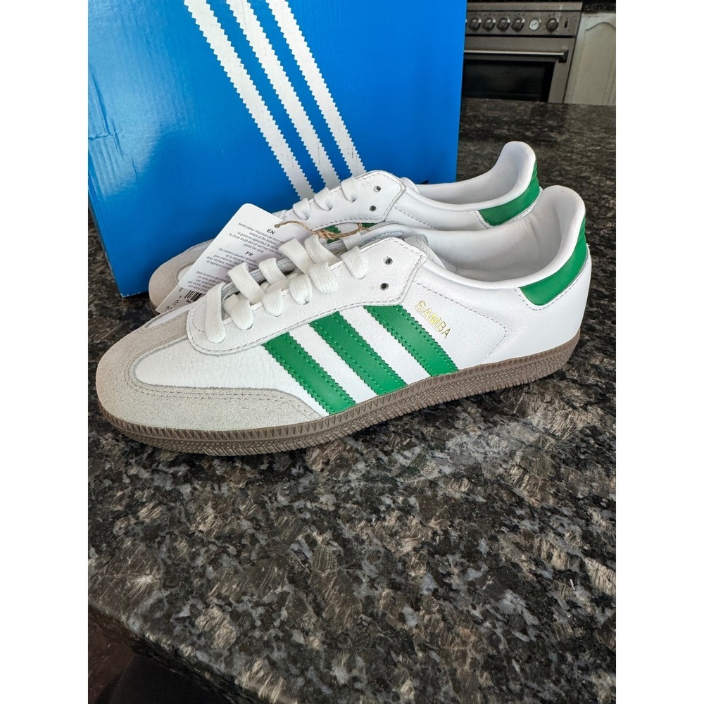 Adidas Samba OG White Green Gum IG1024 Mens Size 5.5 Sneakers New